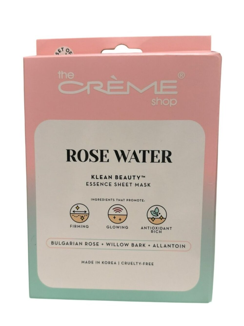 Korean Skincare The Crème Shop Rose Water Sheet Mask Set Of 5 New Unopened